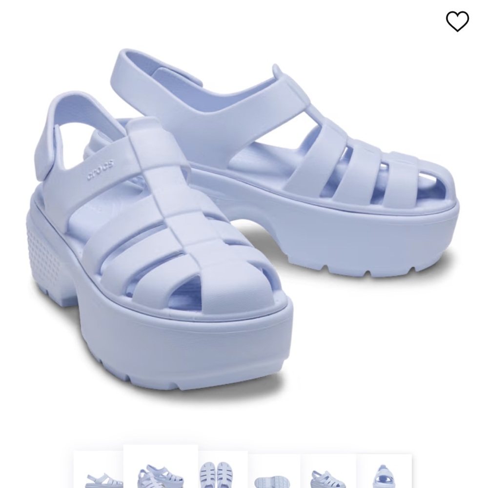 CROCS Women's Platform Sandals - Light Blue - Picture 2 of 3